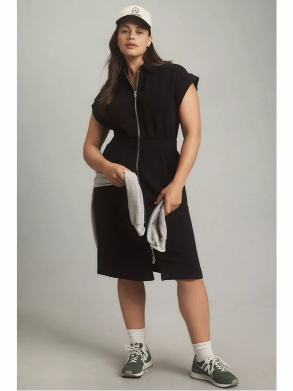 Anthropologie Varley Louisa Short Sleeve Zip Through‎ Midi Dress Womens Size 2X
